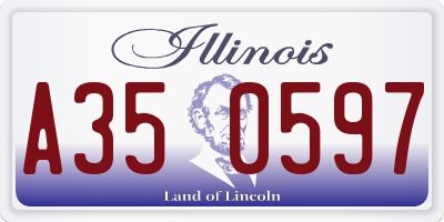 IL license plate A350597