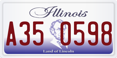 IL license plate A350598