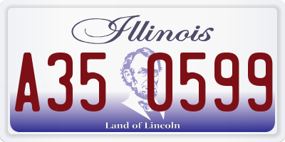 IL license plate A350599