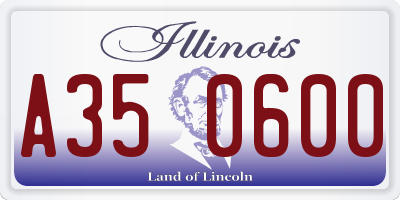 IL license plate A350600