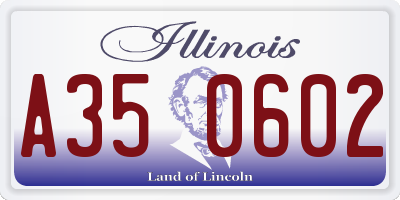 IL license plate A350602