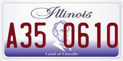 IL license plate A350610