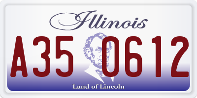 IL license plate A350612