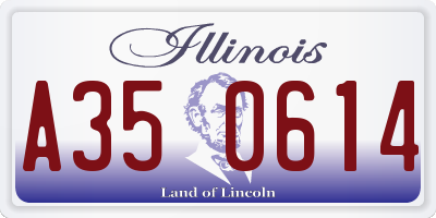 IL license plate A350614