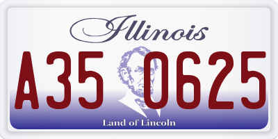 IL license plate A350625