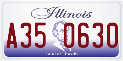 IL license plate A350630