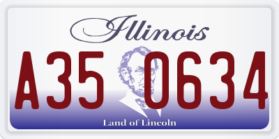 IL license plate A350634