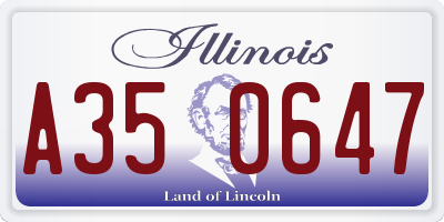 IL license plate A350647