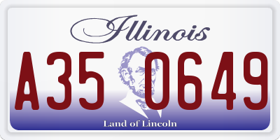 IL license plate A350649