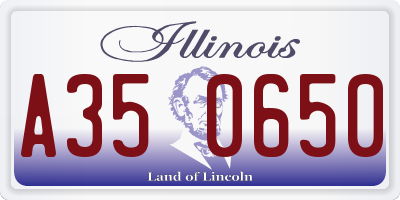 IL license plate A350650