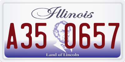 IL license plate A350657