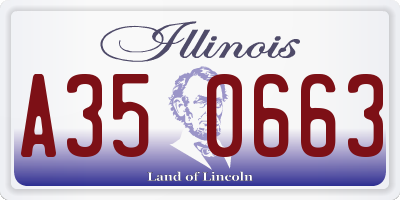 IL license plate A350663