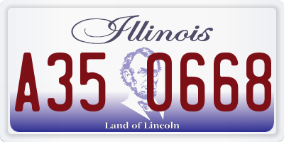 IL license plate A350668