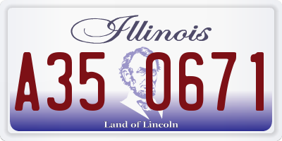 IL license plate A350671