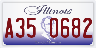 IL license plate A350682