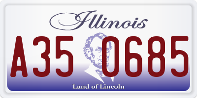 IL license plate A350685