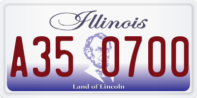 IL license plate A350700