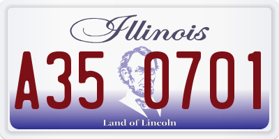IL license plate A350701