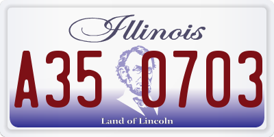 IL license plate A350703