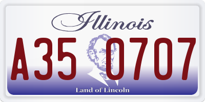 IL license plate A350707