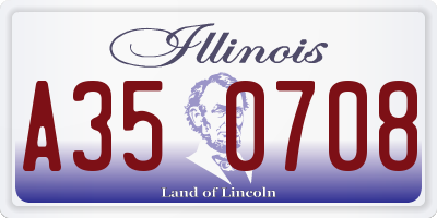 IL license plate A350708