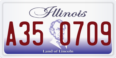 IL license plate A350709