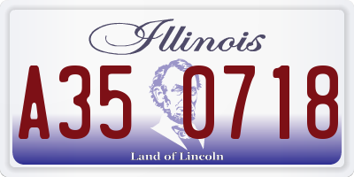 IL license plate A350718