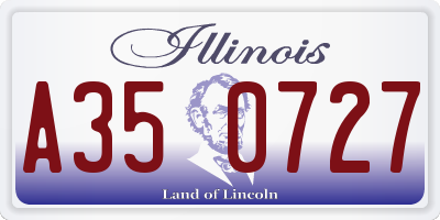 IL license plate A350727
