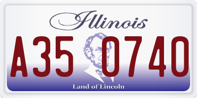 IL license plate A350740