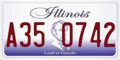 IL license plate A350742