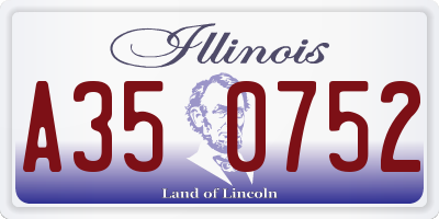 IL license plate A350752
