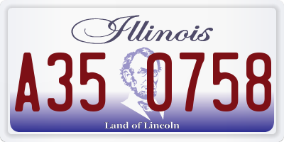 IL license plate A350758