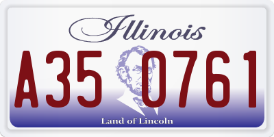 IL license plate A350761