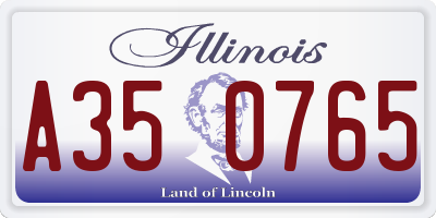 IL license plate A350765