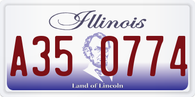 IL license plate A350774