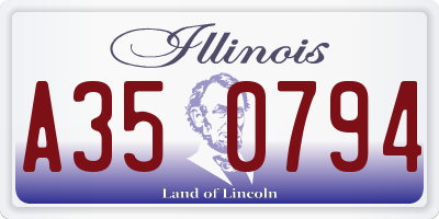 IL license plate A350794