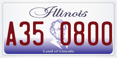 IL license plate A350800