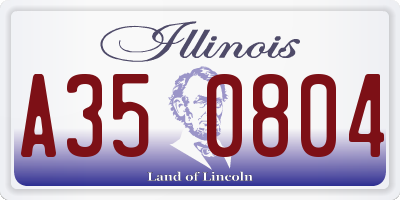 IL license plate A350804