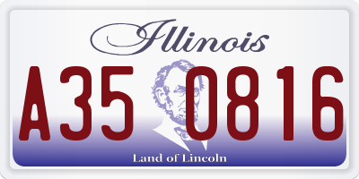 IL license plate A350816