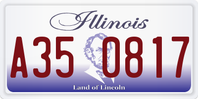 IL license plate A350817