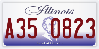 IL license plate A350823