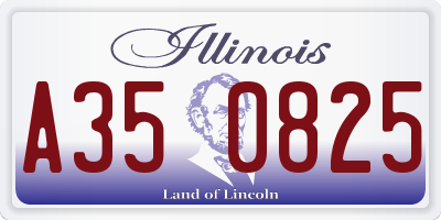 IL license plate A350825