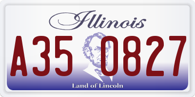 IL license plate A350827