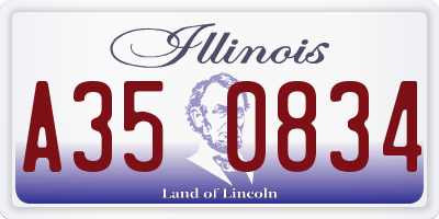 IL license plate A350834