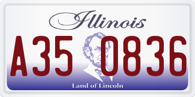 IL license plate A350836