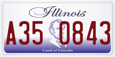 IL license plate A350843
