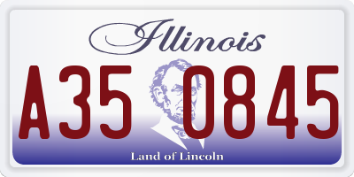 IL license plate A350845