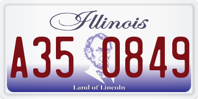 IL license plate A350849