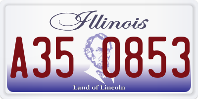 IL license plate A350853