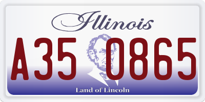 IL license plate A350865